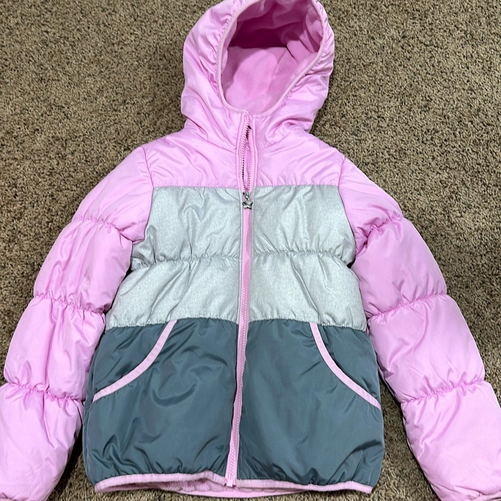 good condition kids pink puffer coat